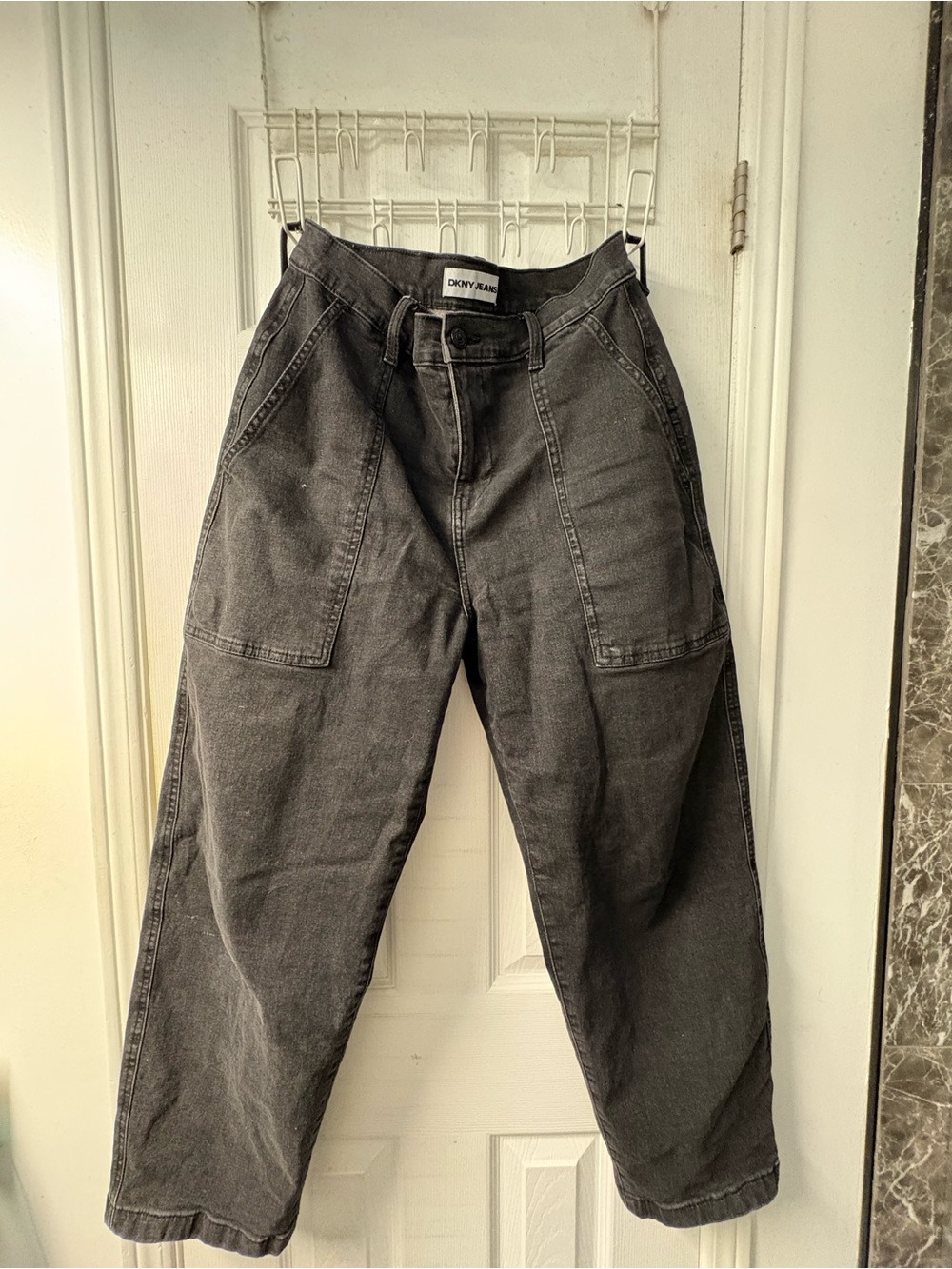 Dkny Charcoal Cargo Pocket Pants